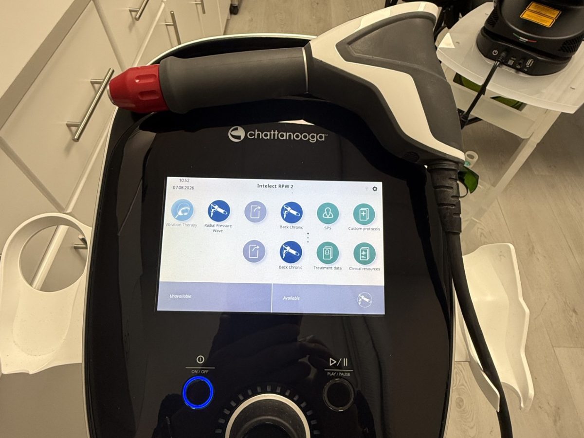 Chattanooga Intelect RPW 2 shockwave therapy unit at TriMed Spine & Joint in Boca Raton